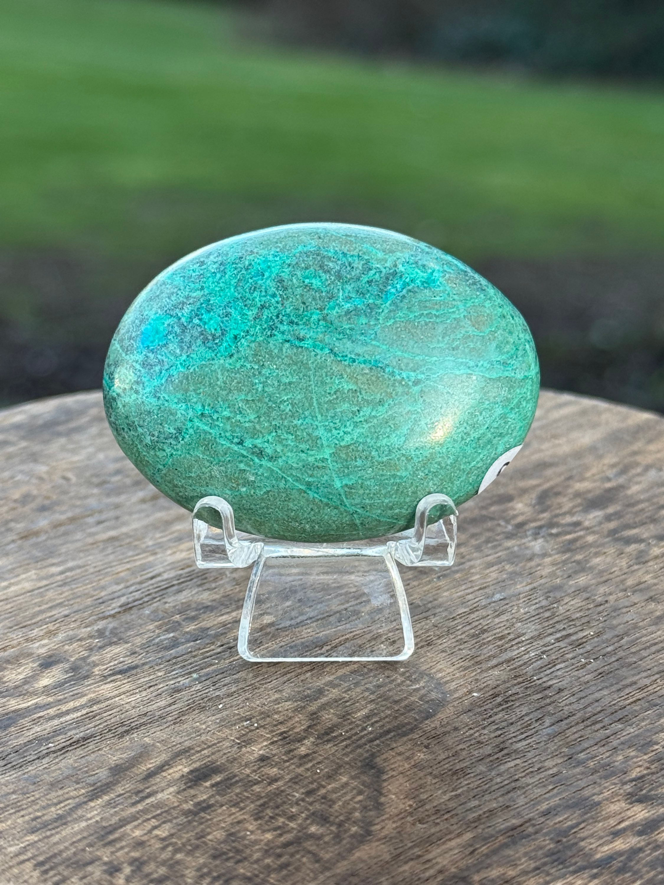 Chrysocolla Palm Stone Calm and Tranquility 
