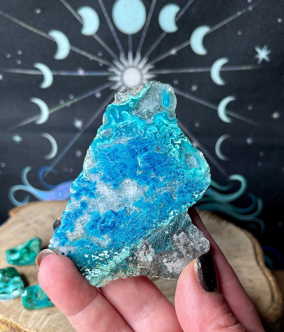 Thumbnail: Chrysocolla and Shattukite Slab  
