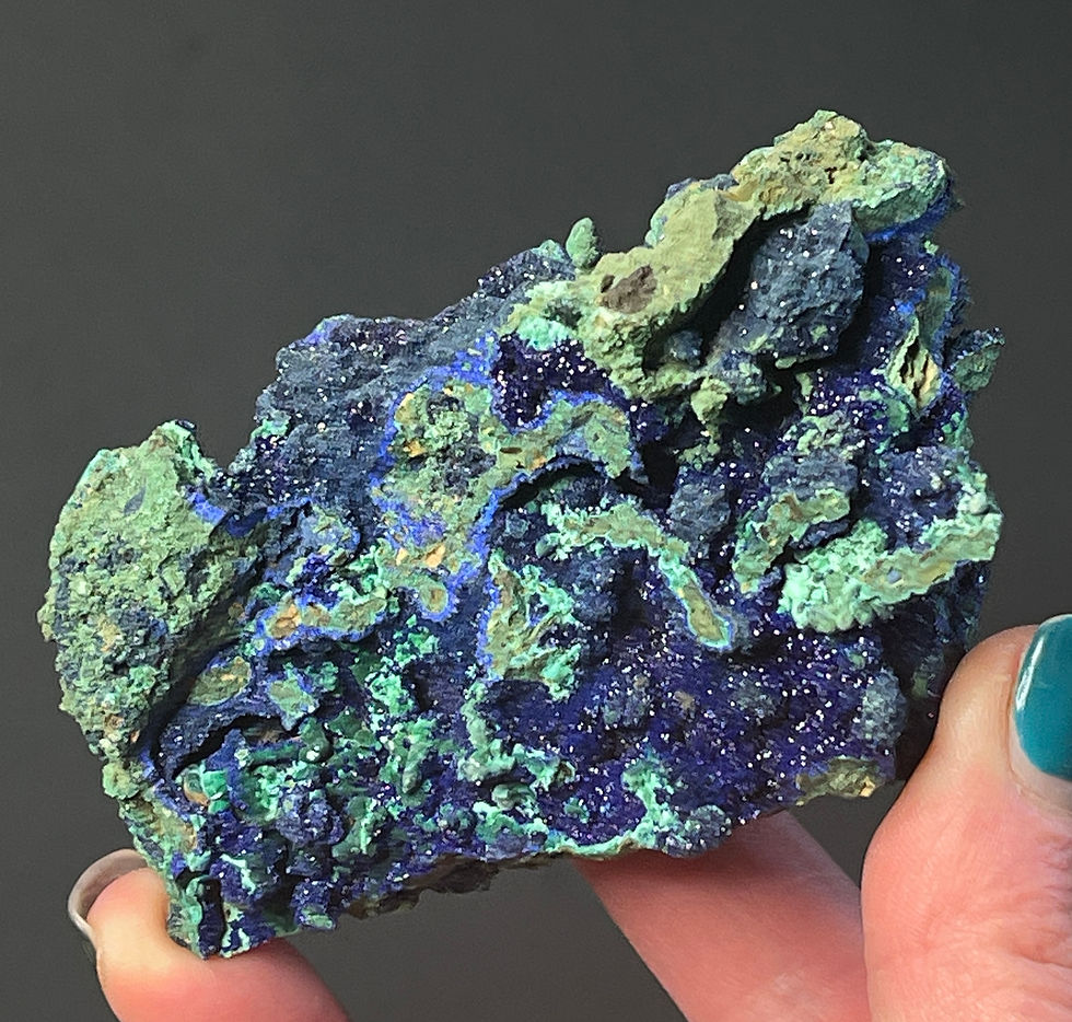 Thumbnail: Cavy Sparkly Azurite and Malachite Specimen