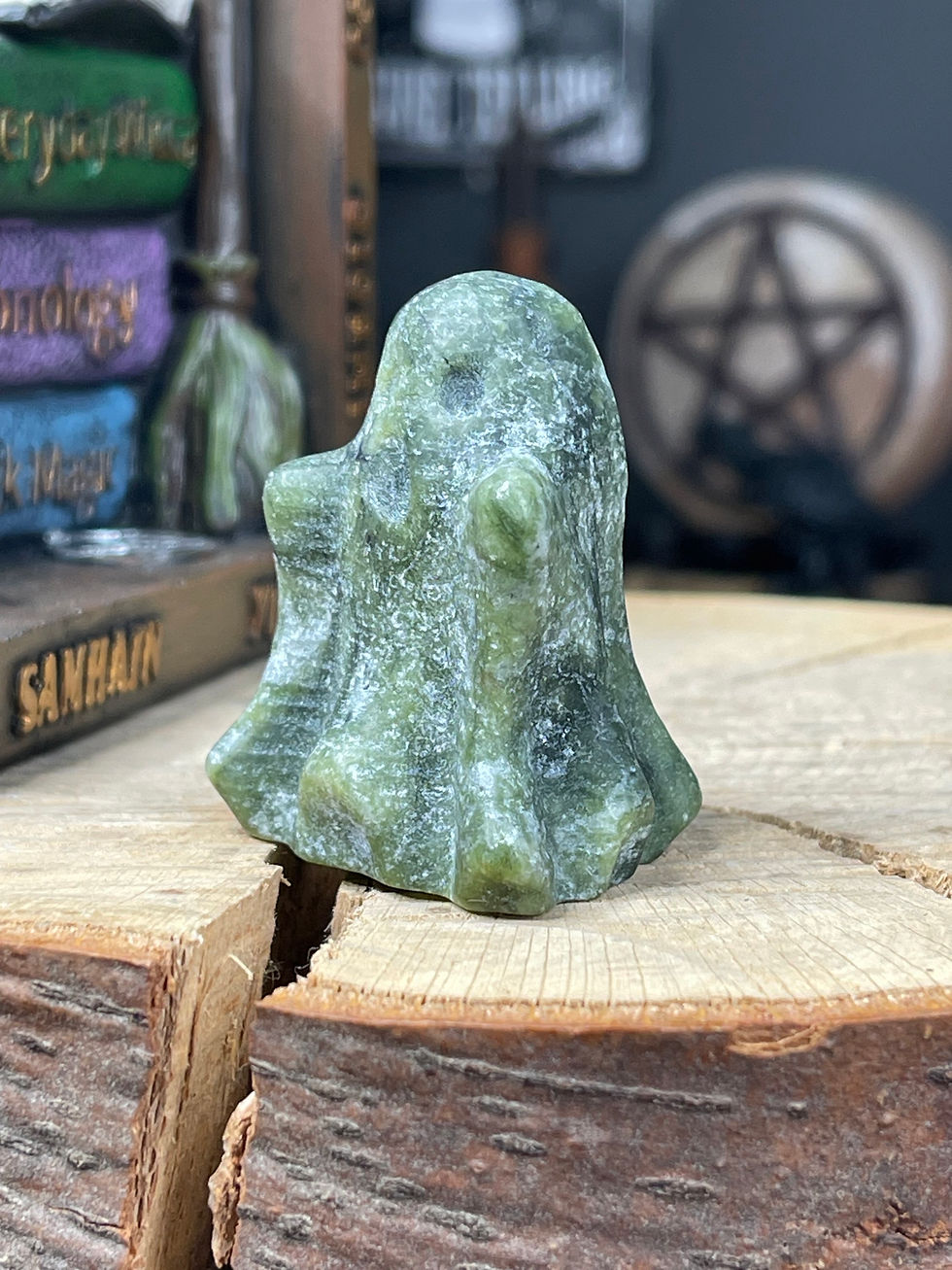 Thumbnail: Green Jade Unpolished Ghost Carving