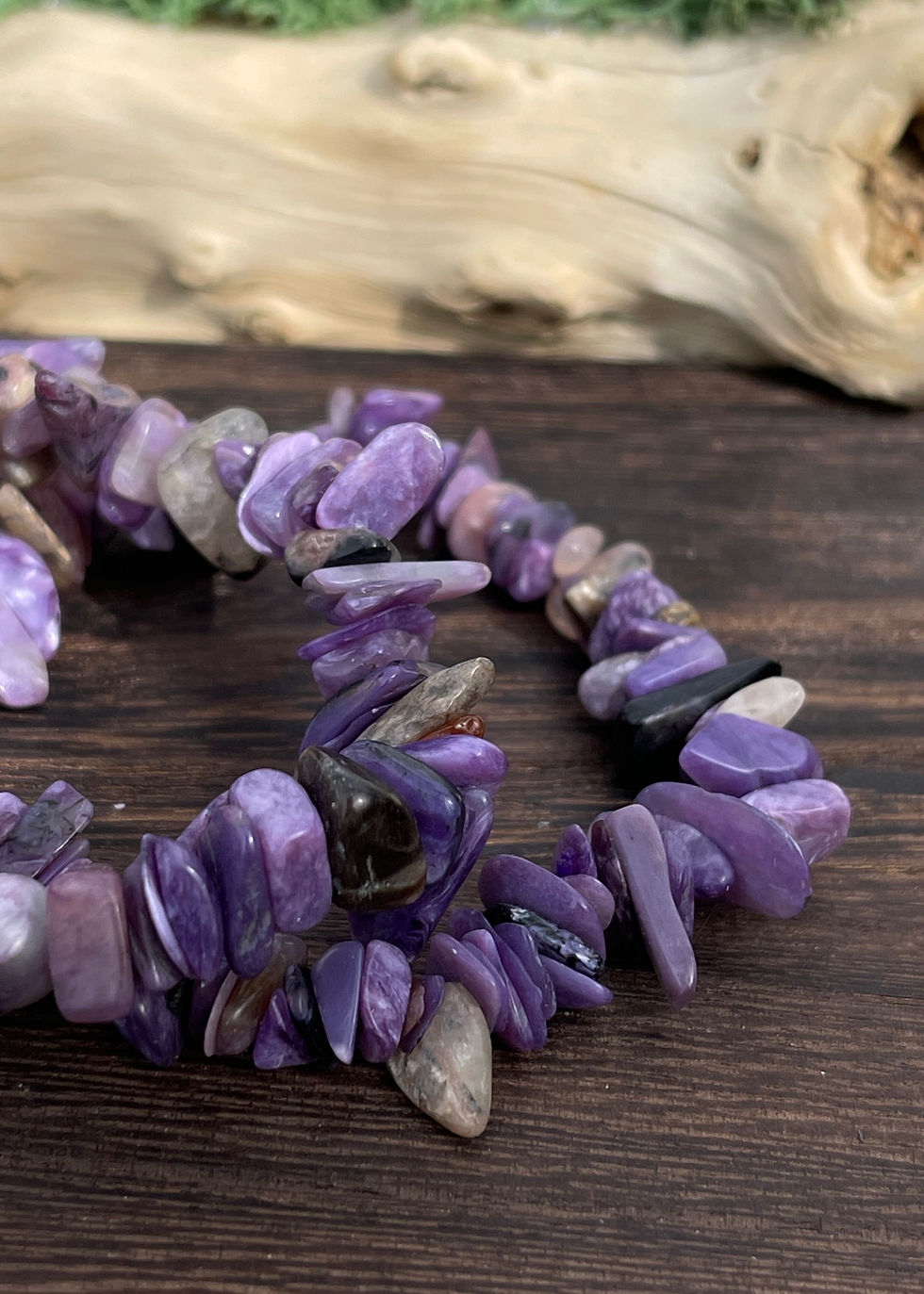 Thumbnail: Russian Charoite Chip Bracelet Spiritual Wholeness 