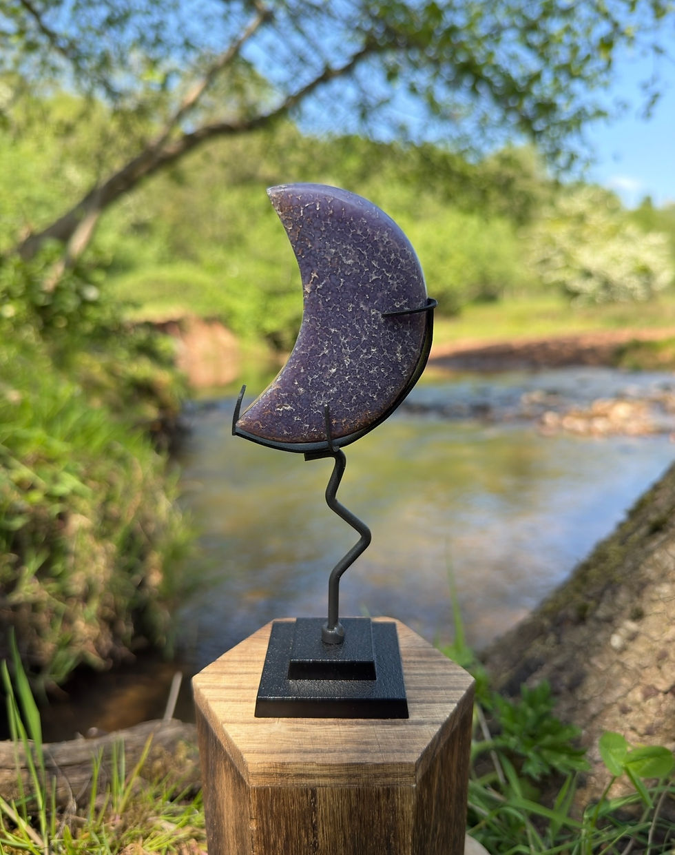 Thumbnail: Grape Agate Crescent Moon in Stand 