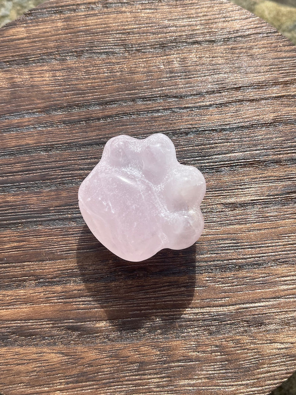 Rose Quartz Paw Print for Self Acceptance