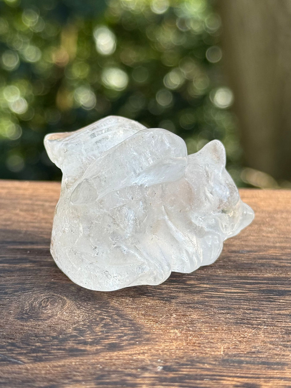 Thumbnail: Clear Quartz Sleeping Angel Cat Carving 