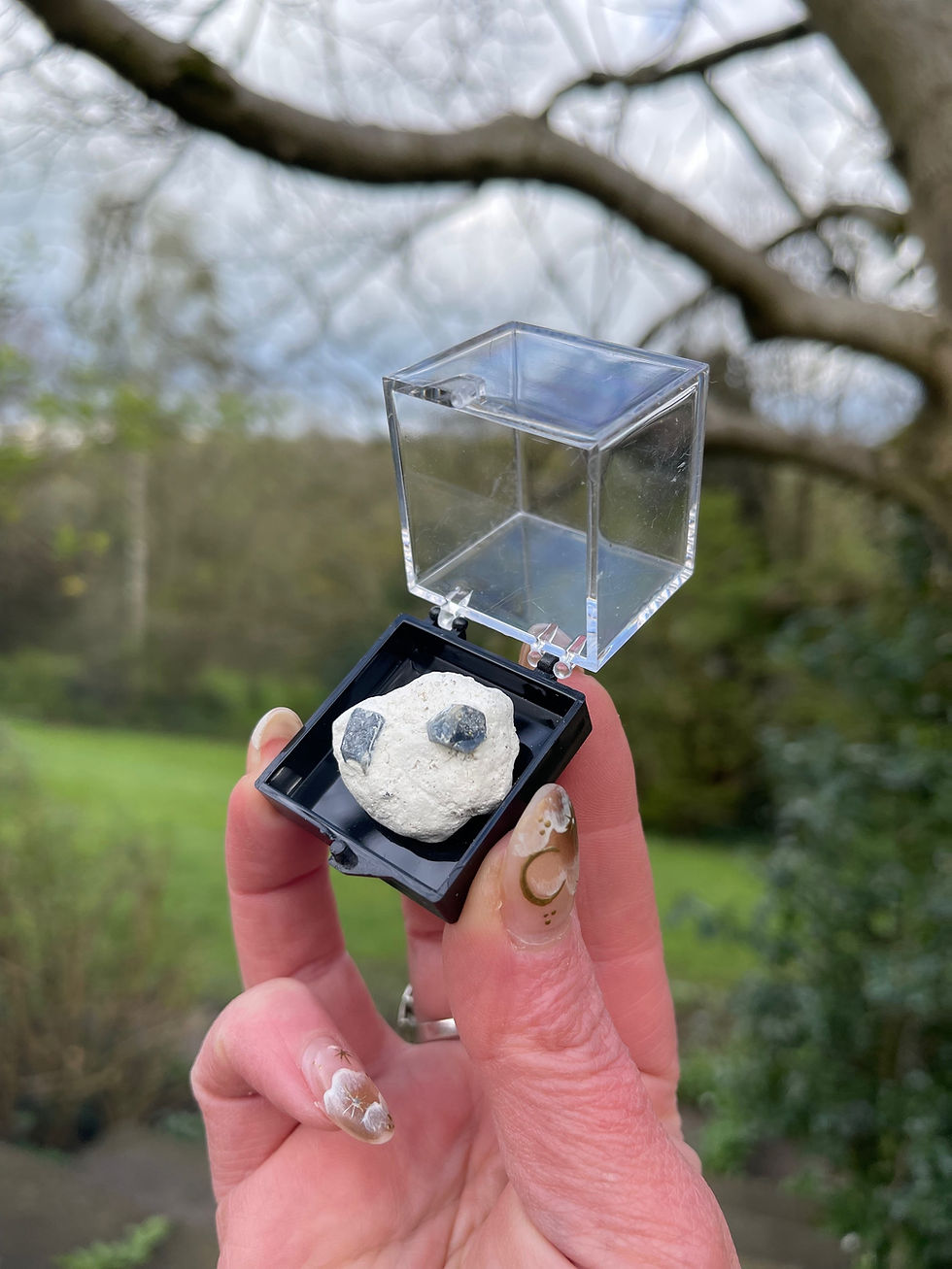 Thumbnail: Blue Corundum Sapphire Stone Perky Box Specimen 