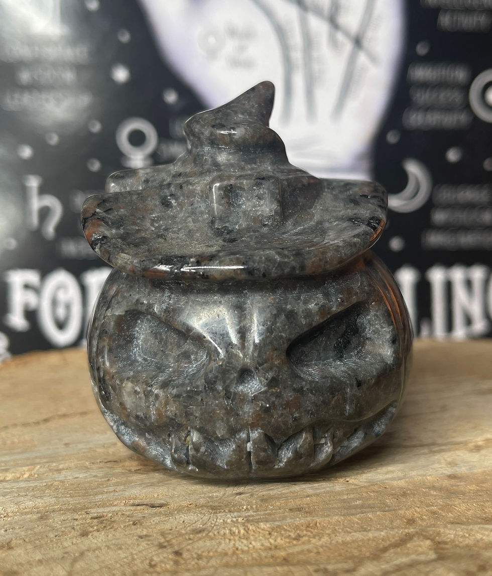Thumbnail: Yooperlite Fire Stone UV Reactive Pumpkin Witch 