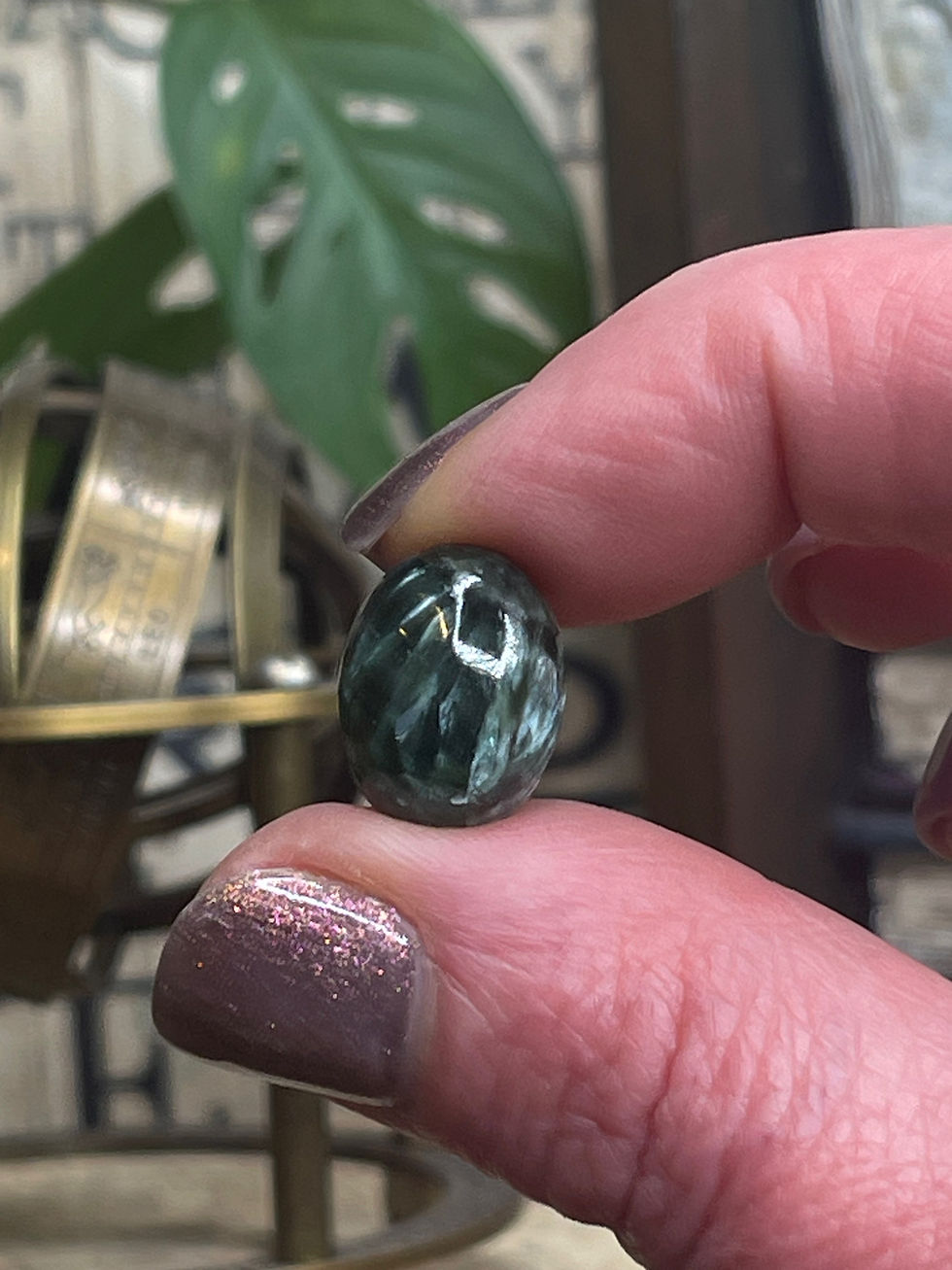 Thumbnail: Seraphinite Cabochon Open Communication with Guides 