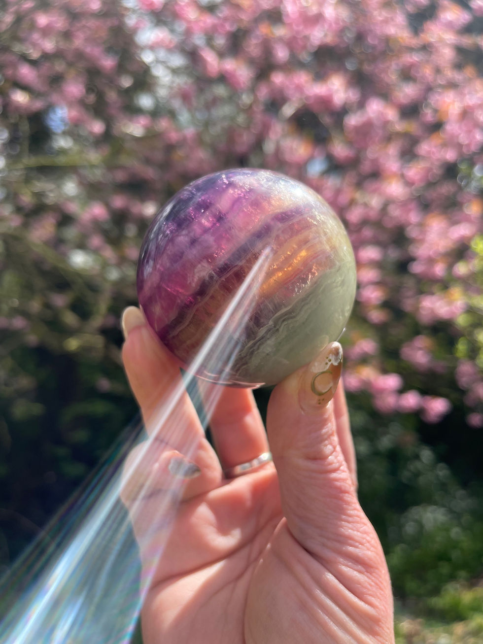 Stunning Banded Fluorite Sphere