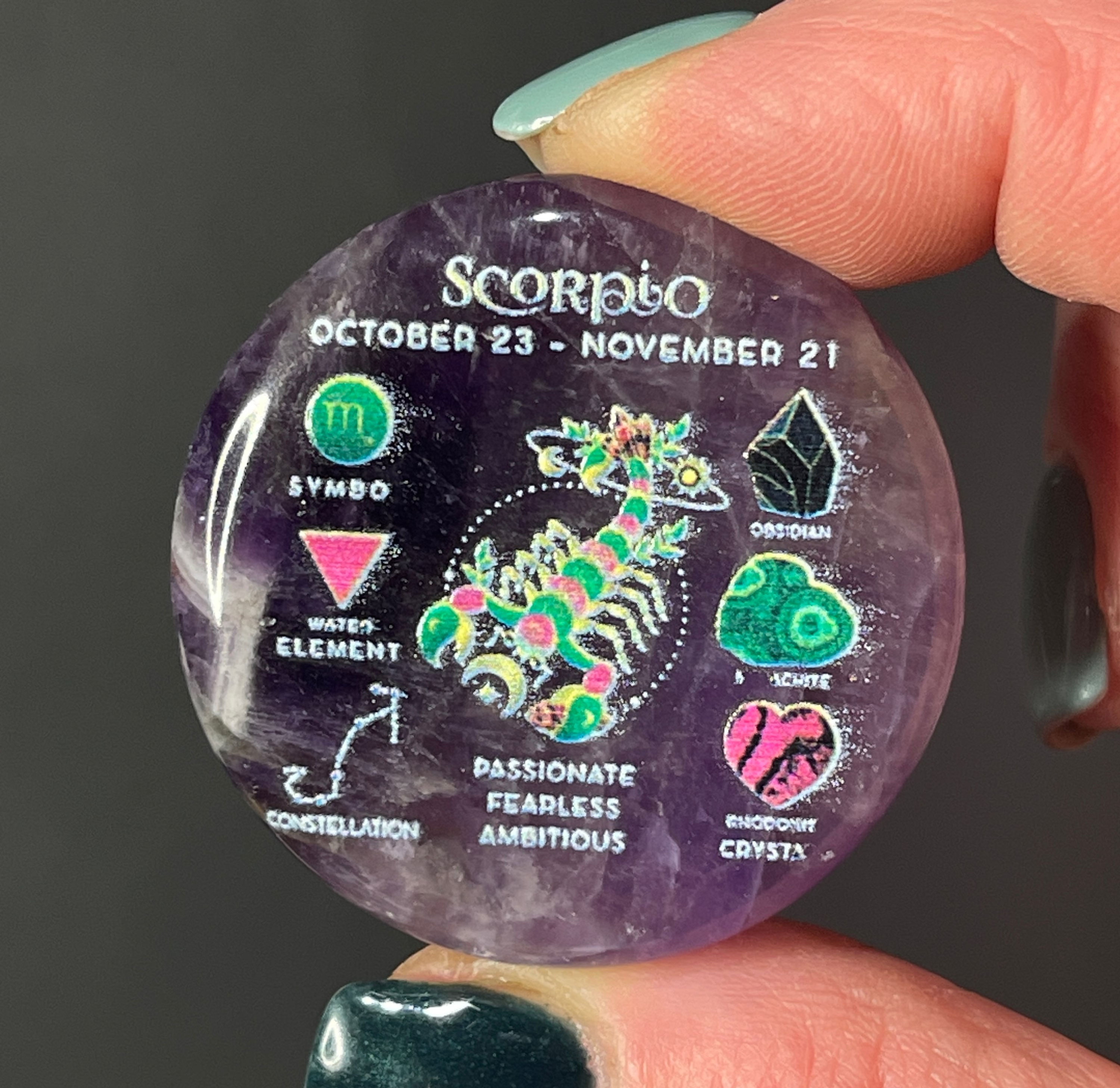 Amethyst Zodiac Phone Pop Socket Scorpio 