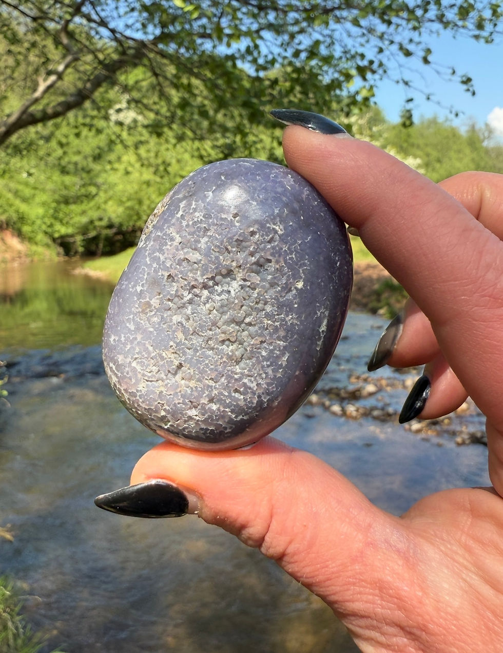 Thumbnail: Grape Agate Purple Botryoidal Agate Palm Stone