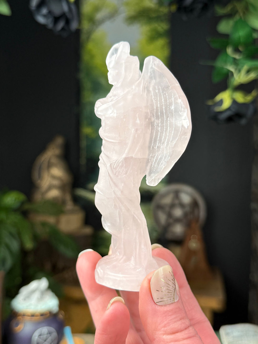 Thumbnail: Rose Quartz Lilith Carving