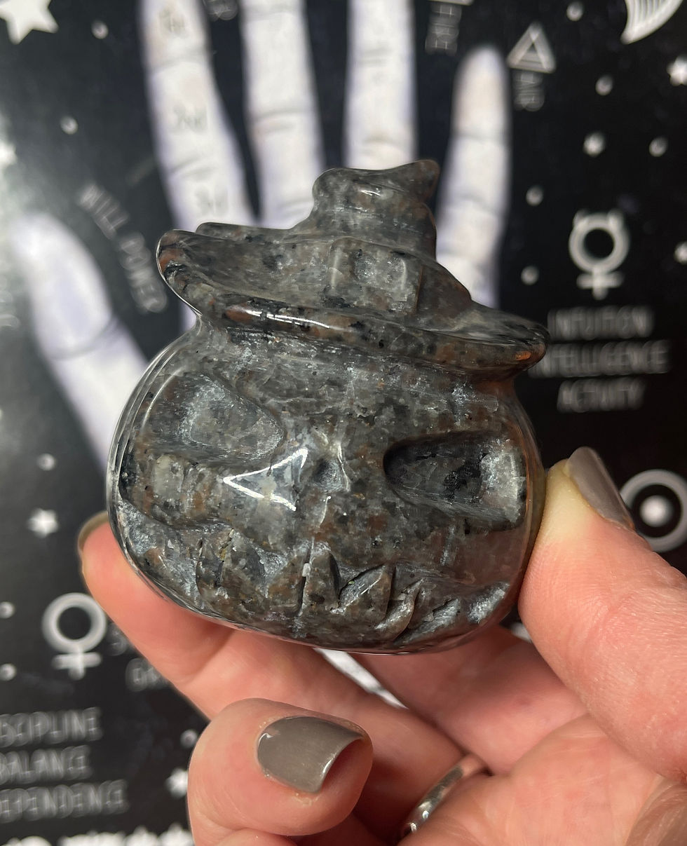 Thumbnail: Yooperlite Fire Stone UV Reactive Pumpkin Witch 