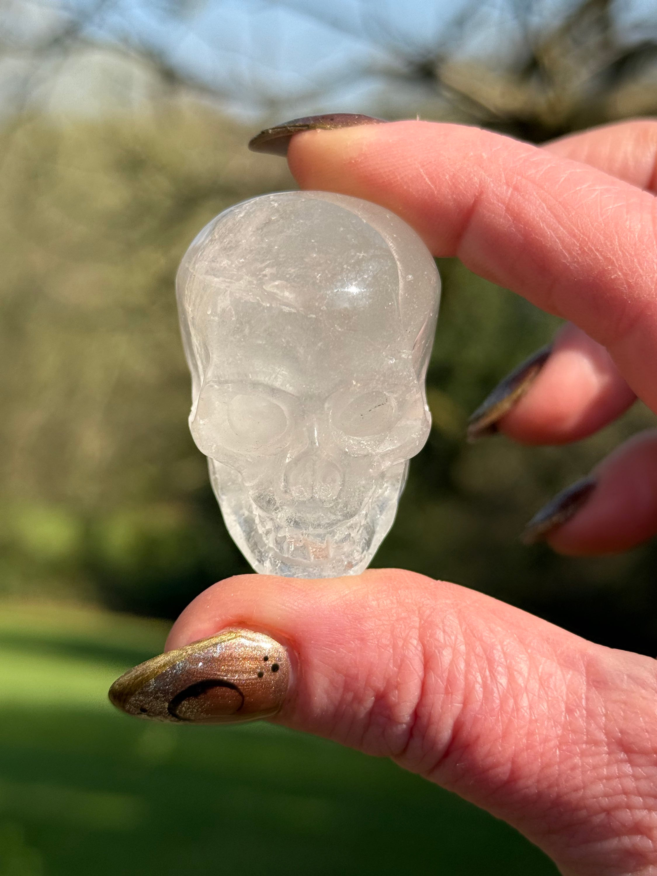 Clear Quartz Skull Carving Amplify Intentions