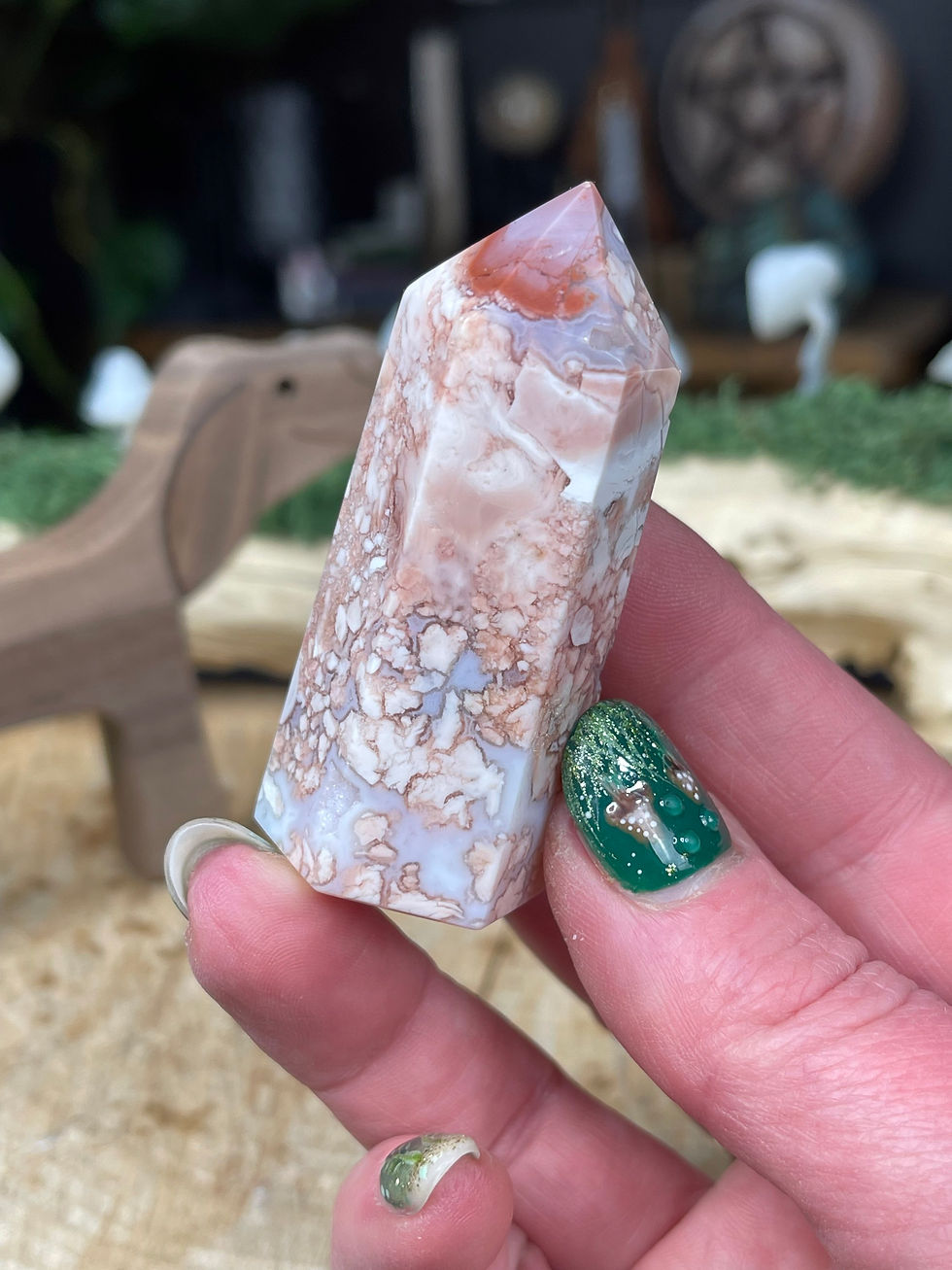 Thumbnail: Pink Petal Agate Point Dispel Negative Self Talk