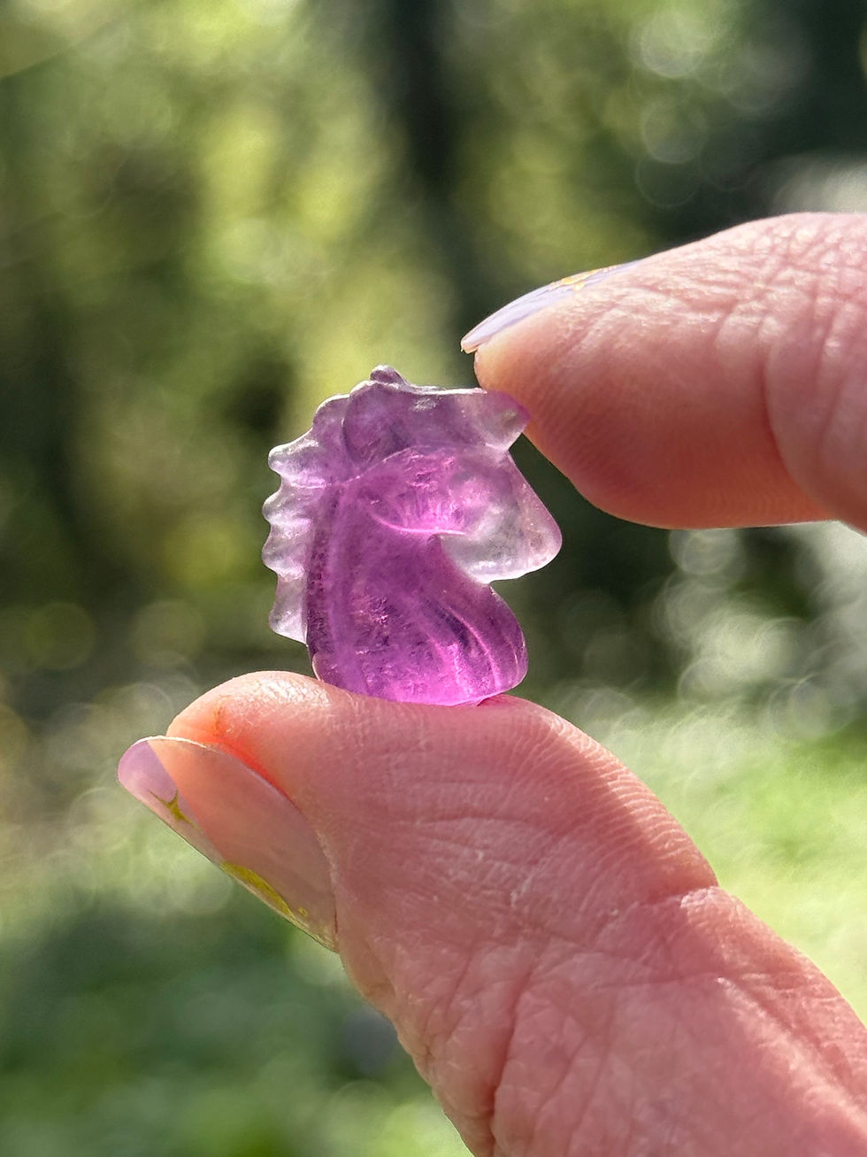 Thumbnail: Pink Fluorite Mini Unicorn Carving