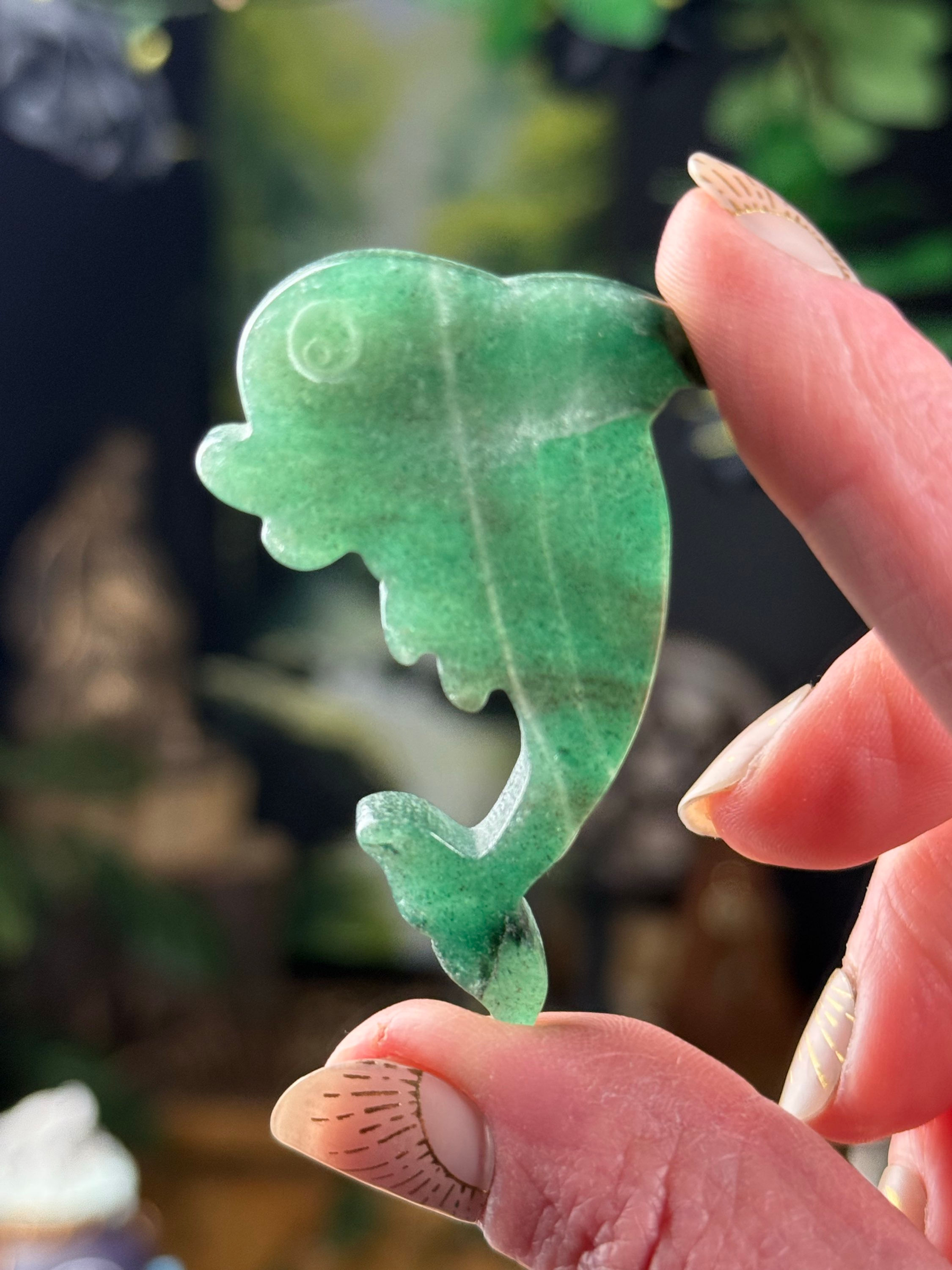 Green Aventurine Dolphin Steady Motivation