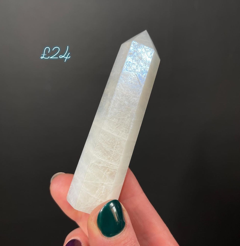 Thumbnail: Magical White Moonstone Point with Blue Flash