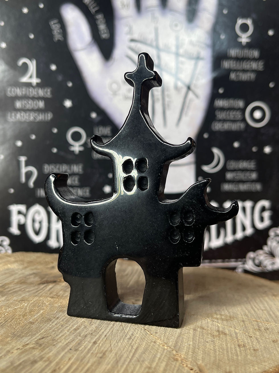 Thumbnail: Obsidian Standing Spooky House Carving  
