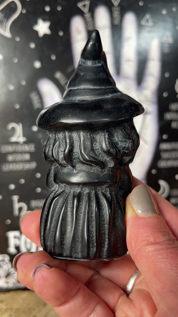 Thumbnail: Obsidian Witch Carving Enhance Spiritual Gifts 