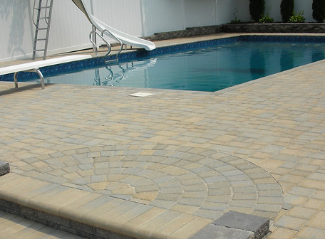 pool area brick paver patio