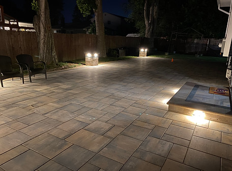 cambridge paver patio, stoop