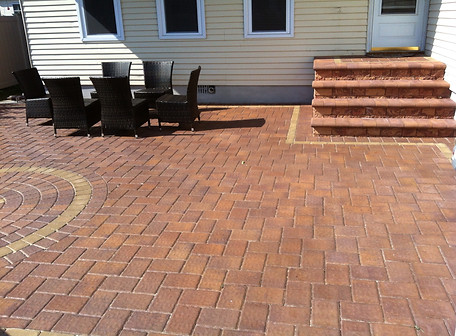 brick paver cambridge ledgestone matryx  retianing walls patio 