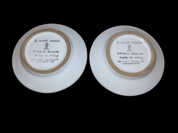 Mary Judge Olive Oil Dipping Dish Grazia Deruta Italy Ceramic Plate Set