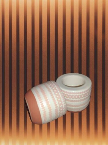 Thumbnail: Retro Terracotta and Ceramic Votive Tea Light Candle Art Pottery 