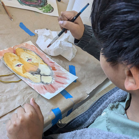 Student engaged in Inspired Arts at New Covenant School in Lexington, MA.