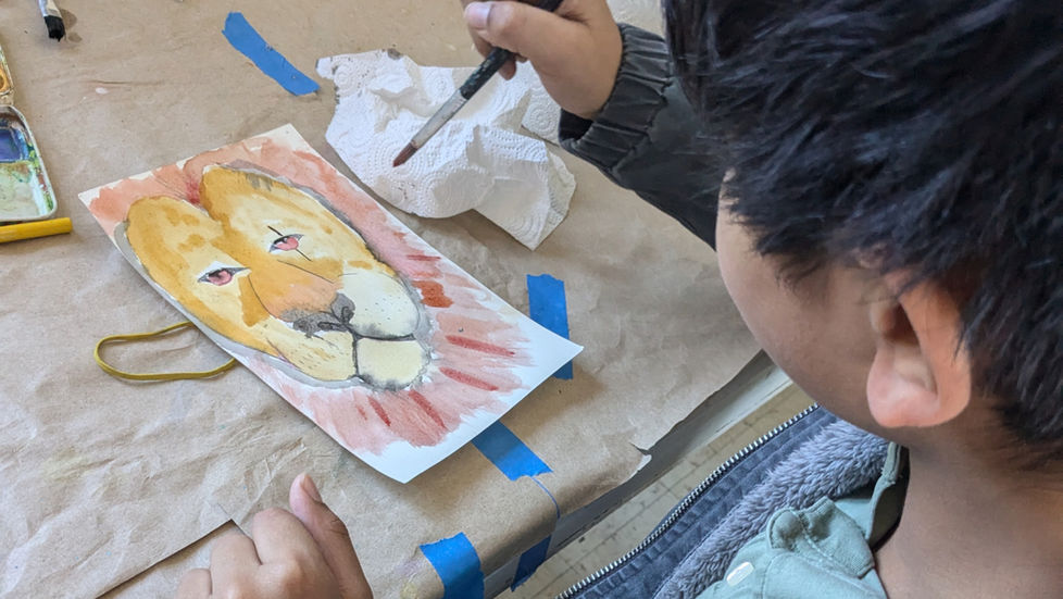 Student engaged in Inspired Arts at New Covenant School in Lexington, MA.