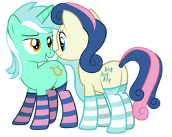 lyra_and_bon_bon_in_sockies_by_fluffytuli-d5dsx31
