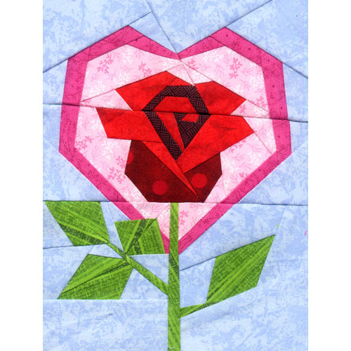 Valentine Rose Paper-Pieced Quilt Pattern