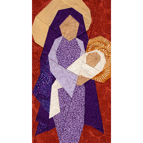 Mary & Jesus Paperpieced Quilt Pattern Paper Panache