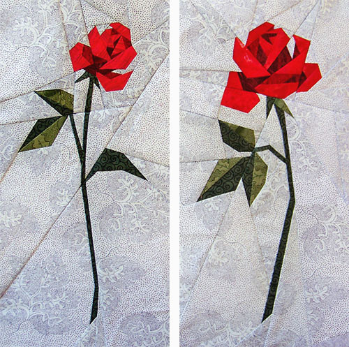 Two Roses Paper-Pieced Quilt Pattern