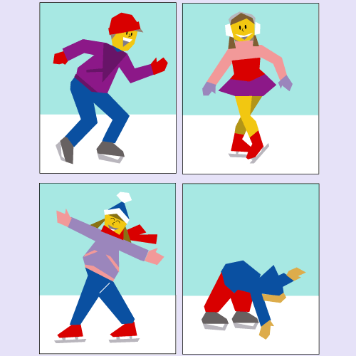 Ice Skaters Paperpieced Quilt Pattern Paper Panache