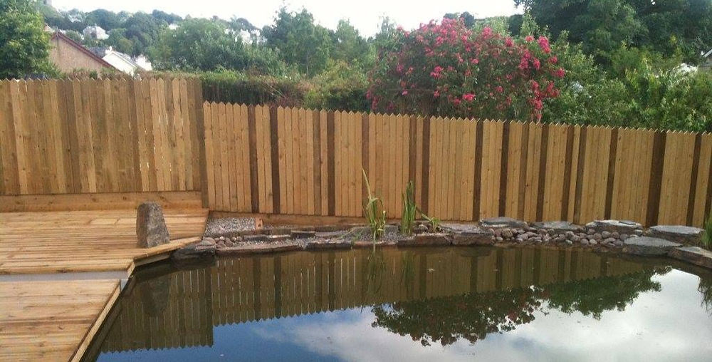 Garden pond and fencing