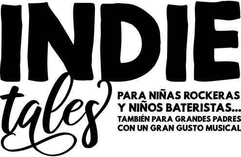 logotipo de INDIE tales para niñas rockeras y niños bateristas