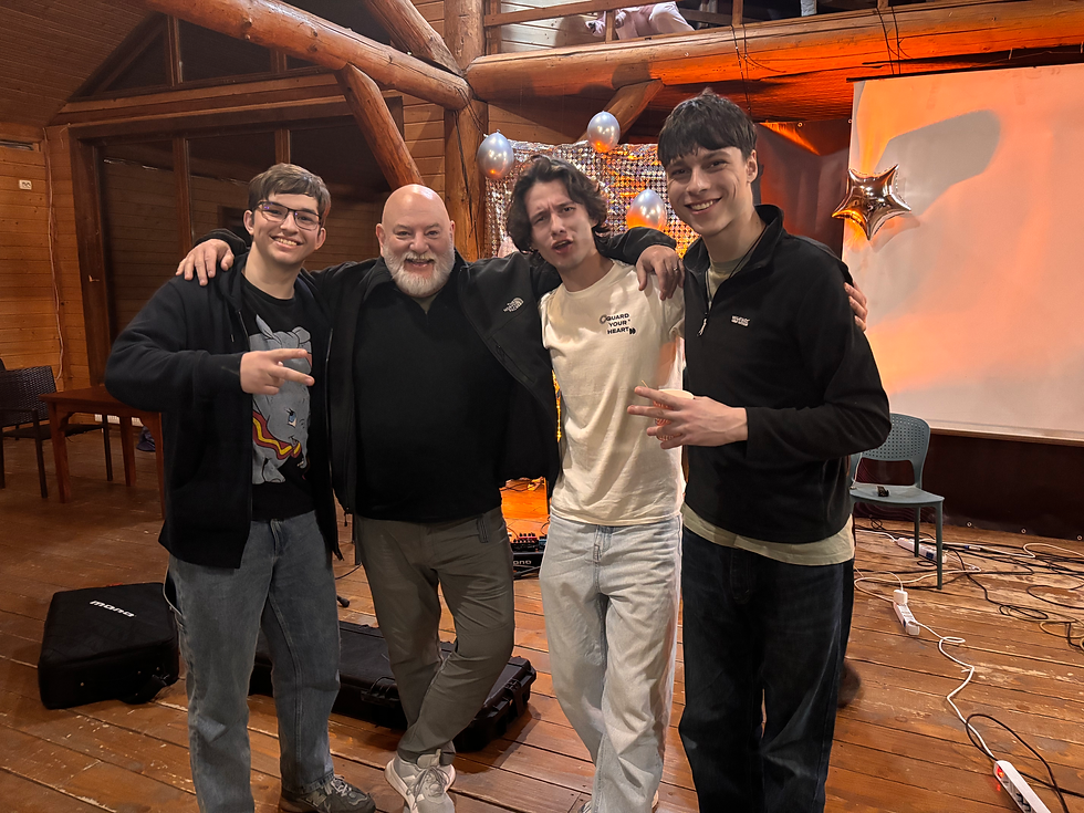 My compartment mates, (L-R) Max, Roma, & Misha