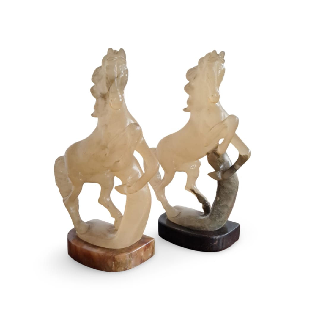 Pareja de portalibros de caballos