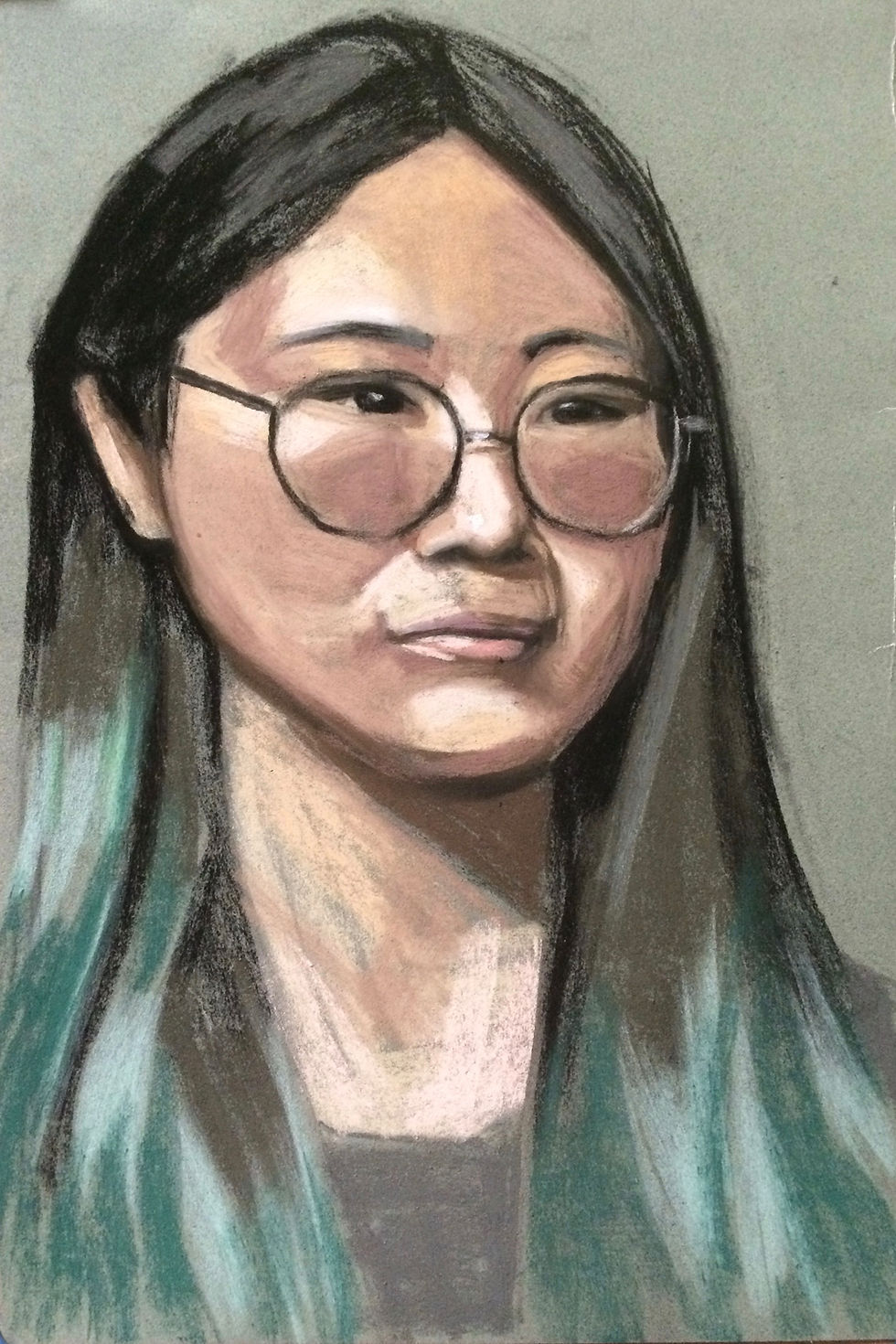 Finished pastel portrait of Jihae.