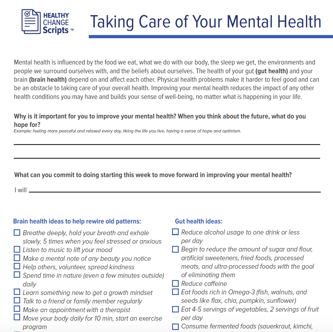 Taking Care of Your Mental Health (5 Pads)