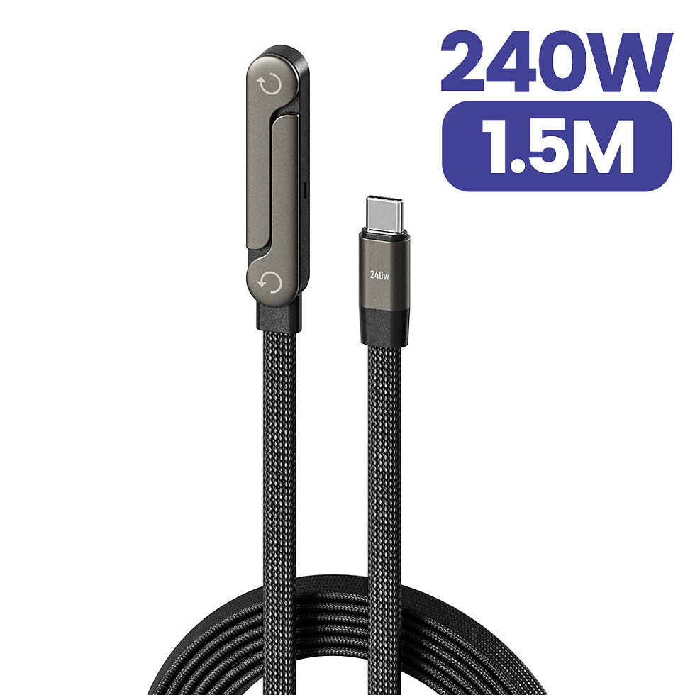 Miniatura: Cabo de Carregamento Rápido 240W Tipo C com Suporte Dobrável