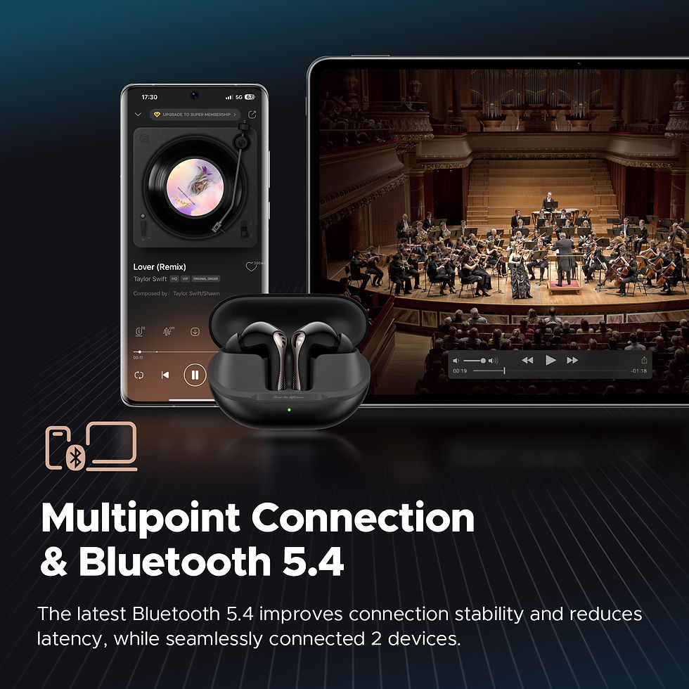 Thumbnail: SOUNDPEATS Air5 Pro — Fone Bluetooth com Cancelamento de Ruído