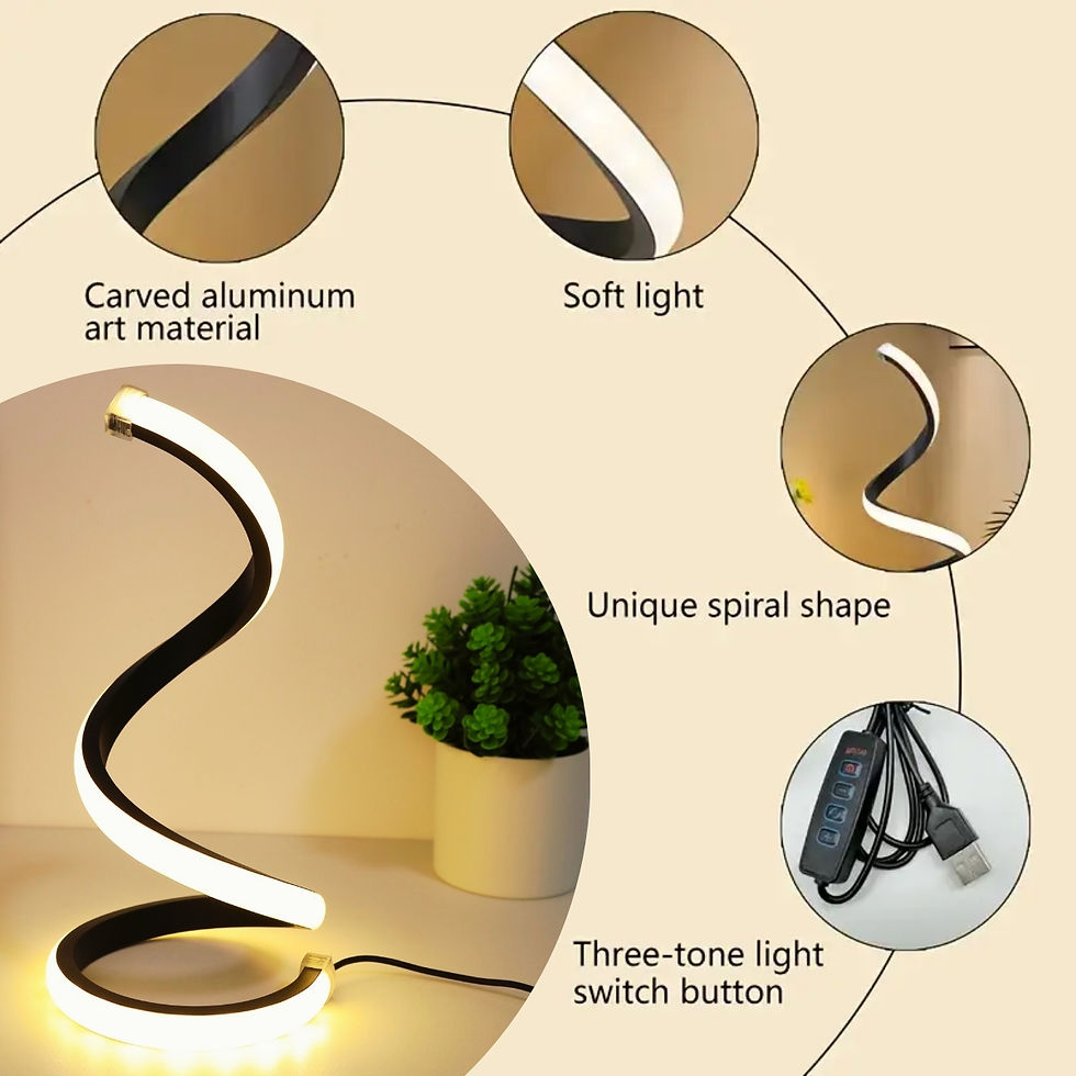 Miniatura: Luminária de Mesa LED Espiral 3 Tons com Cabo USB