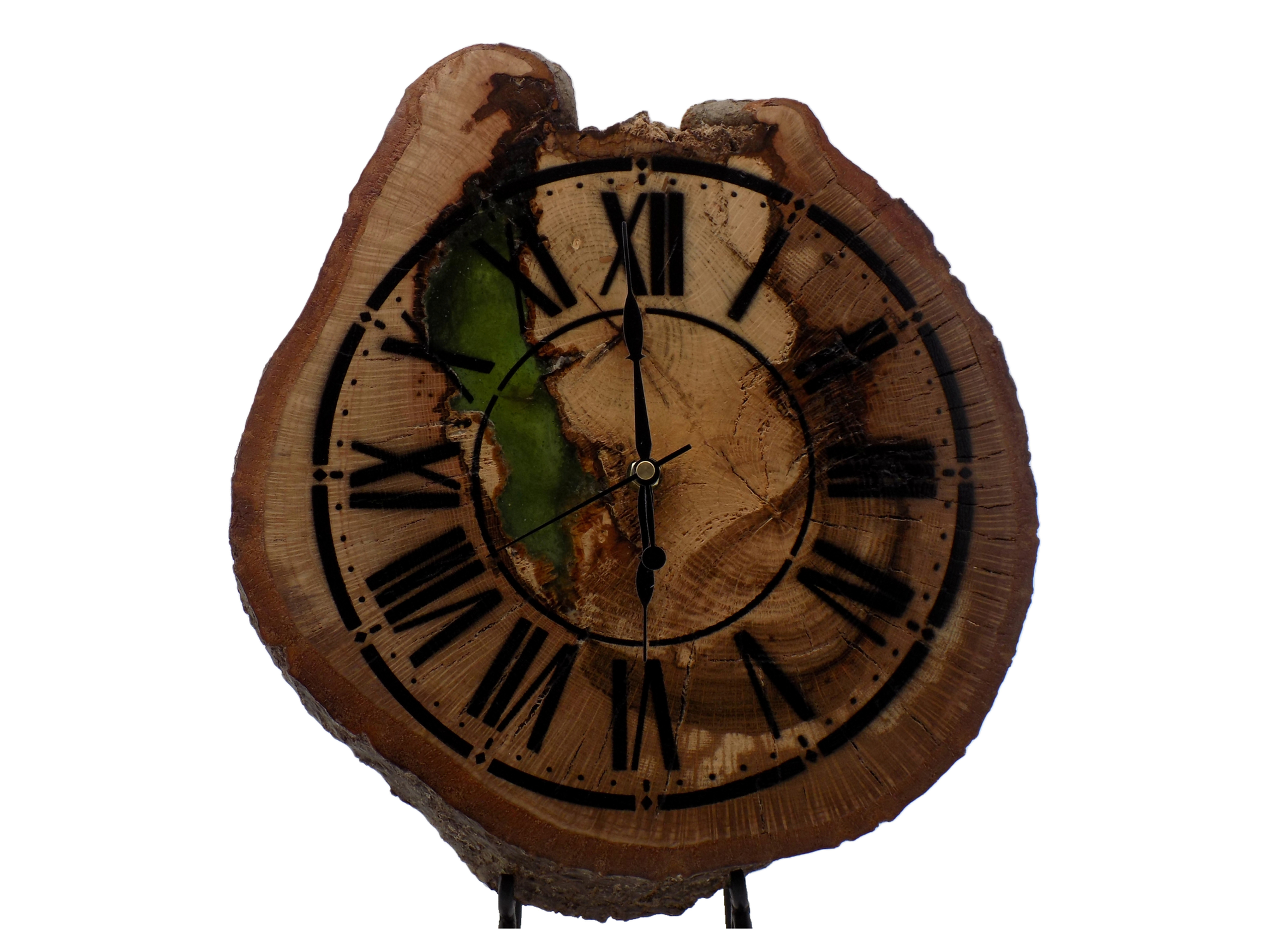 wood clock front