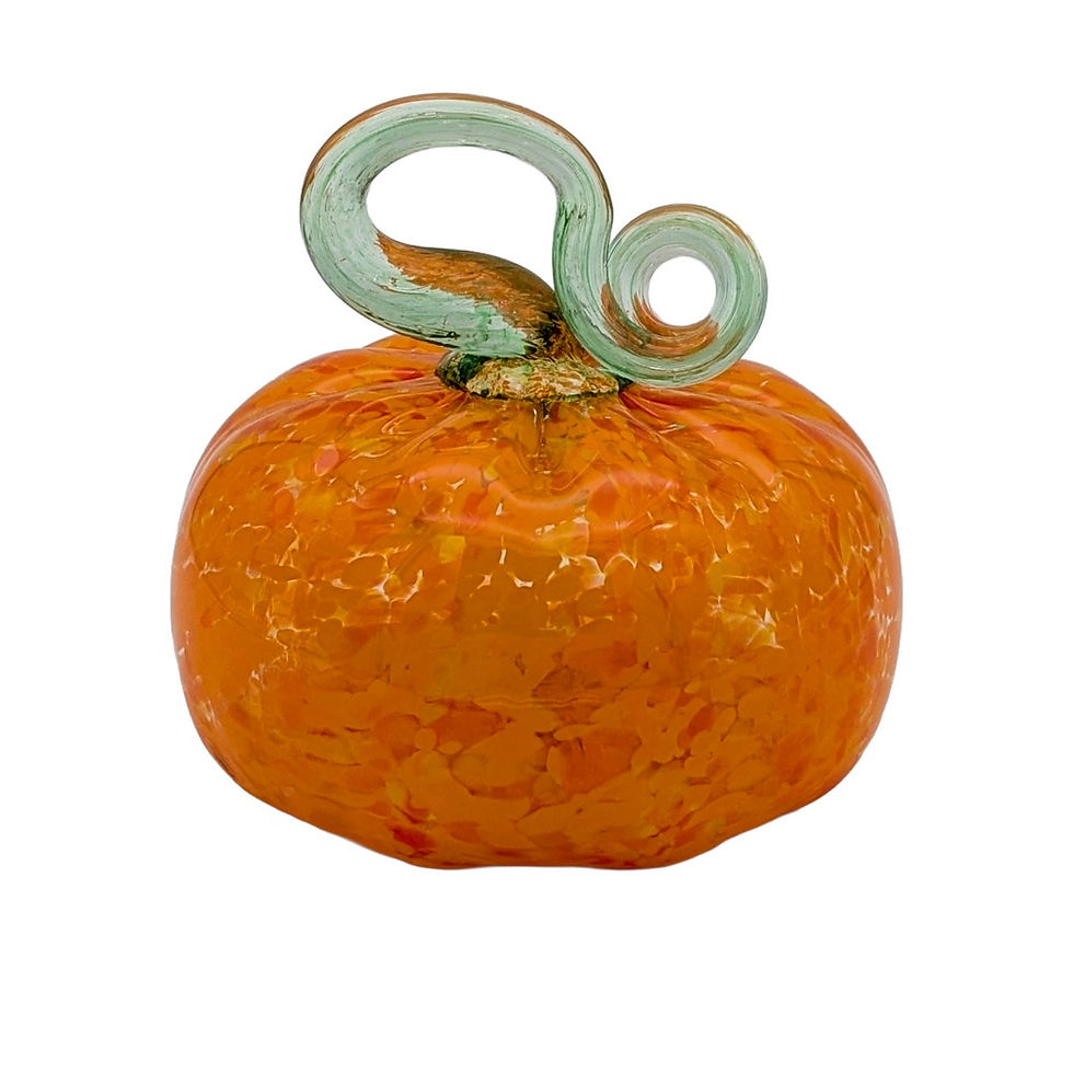 Glass Orange Pumpkin Front View