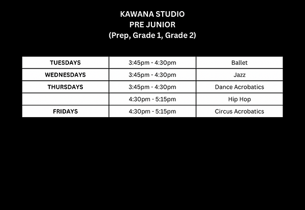 Term 1 2026 timetable - KAWANA PRE JUNIOR AGE GROUP.PNG