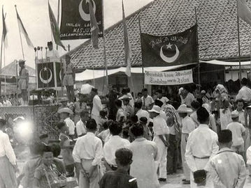 Kampanye Masyumi di Rawa Badak, Tanjung Priok, Jakarta Utara, 27 Maret 1955. (Perpusnas RI).
