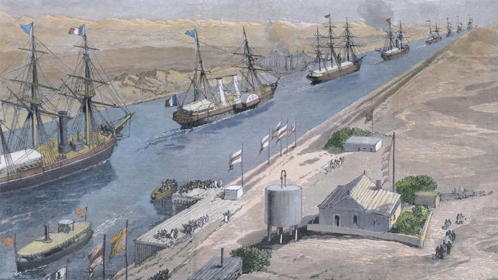 Ilustrasi pembukaan Terusan Suez pada 1969. (Repro The Suez Canal).