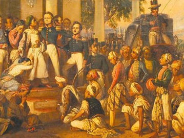 Lukisan "Penangkapan Diponegoro" karya Raden Saleh.
